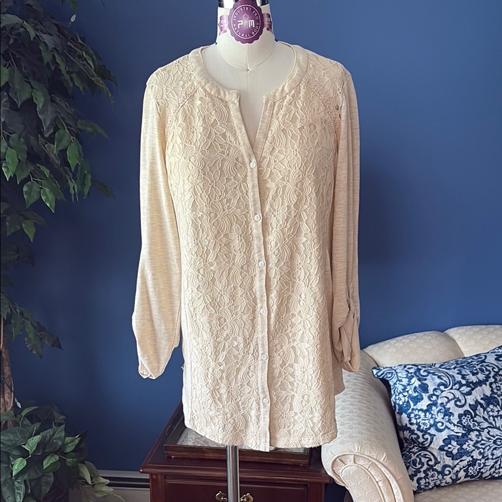 Elegant Cream Lace Women's Top